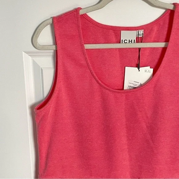 New! Ichi Kate cinched drawstring waist pique calypso pink Dress 35232 - Picture 5 of 15